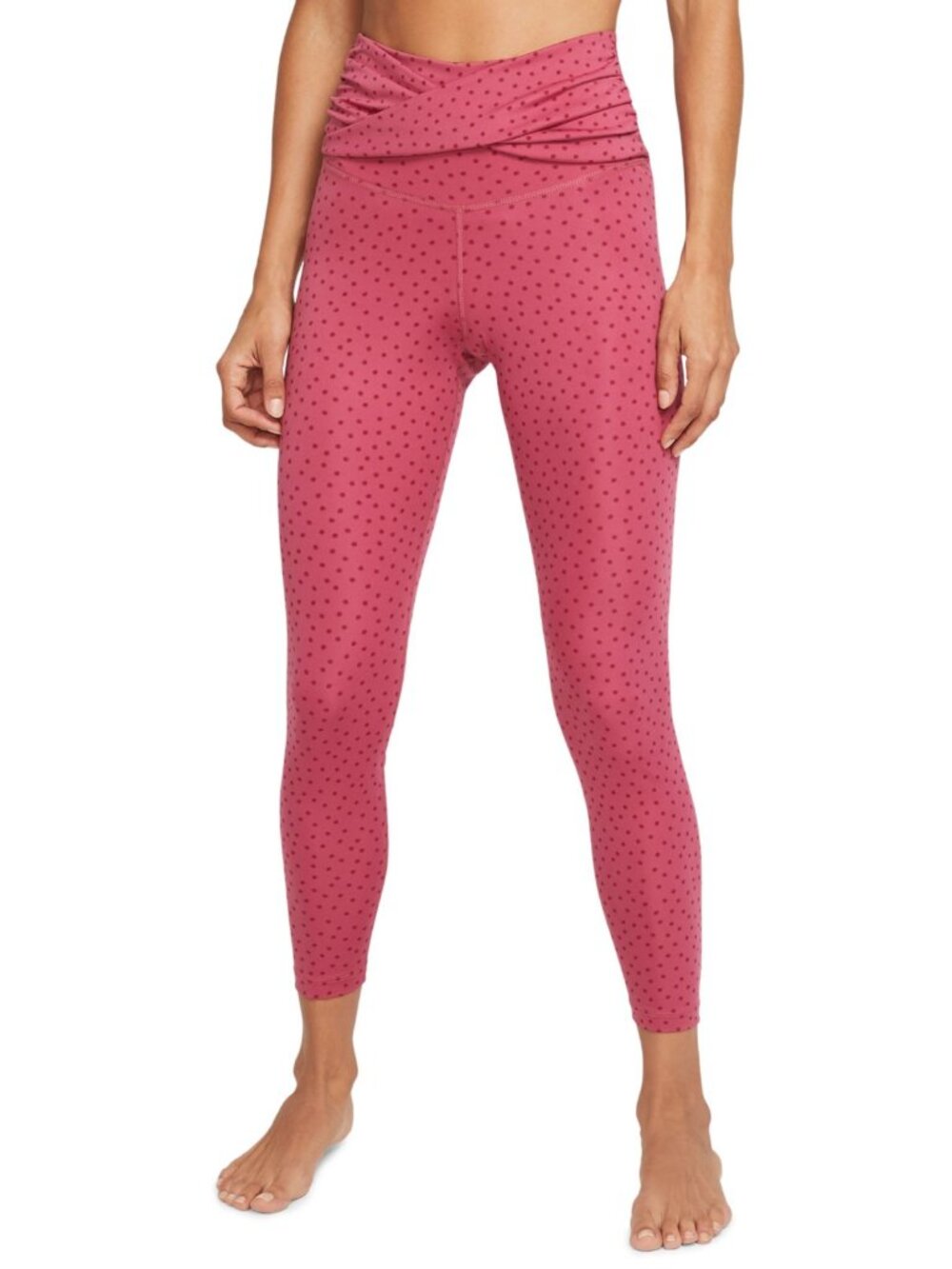 Nike Womens Activewear Yoga Twist-Waist High-Rise 7/8 Length Leggings